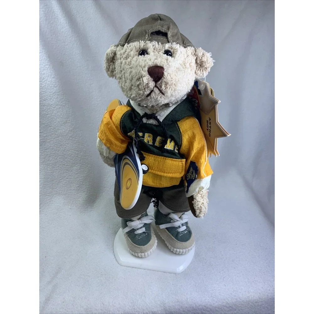 Brass‎ Button Sports Bears Astro Boy Plush OS Green Yellow Skateboarder